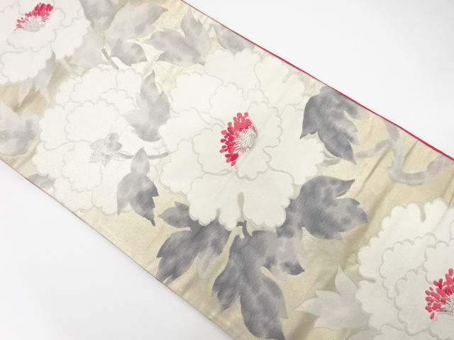 アンティーク　牡丹模様織り出し袋帯（材料）